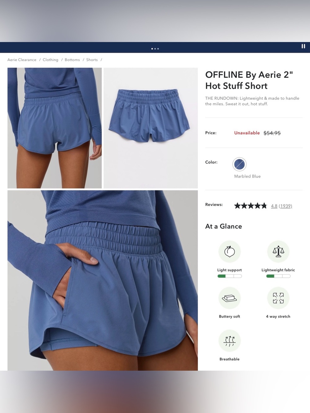 OFFLINE By Aerie 2" Hot Stuff Short (NWOT)